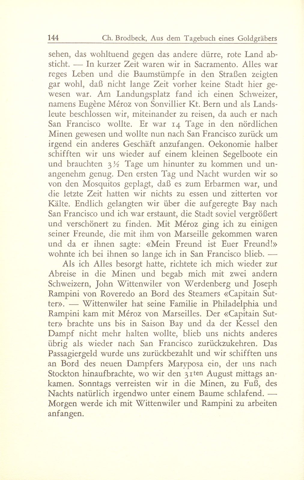 Aus dem Tagebuch eines Goldgräbers in Kalifornien [J. Chr. Brodbeck] – Seite 23