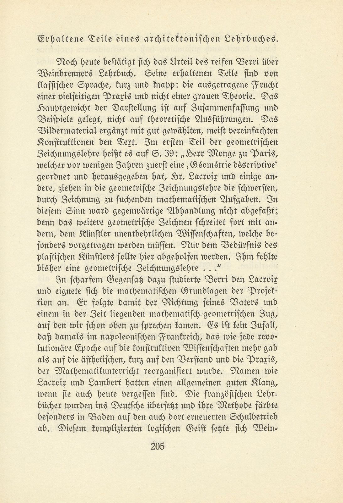 Melchior Berri. (Ein Beitrag zur Kultur des Spätklassizismus.) – Seite 29