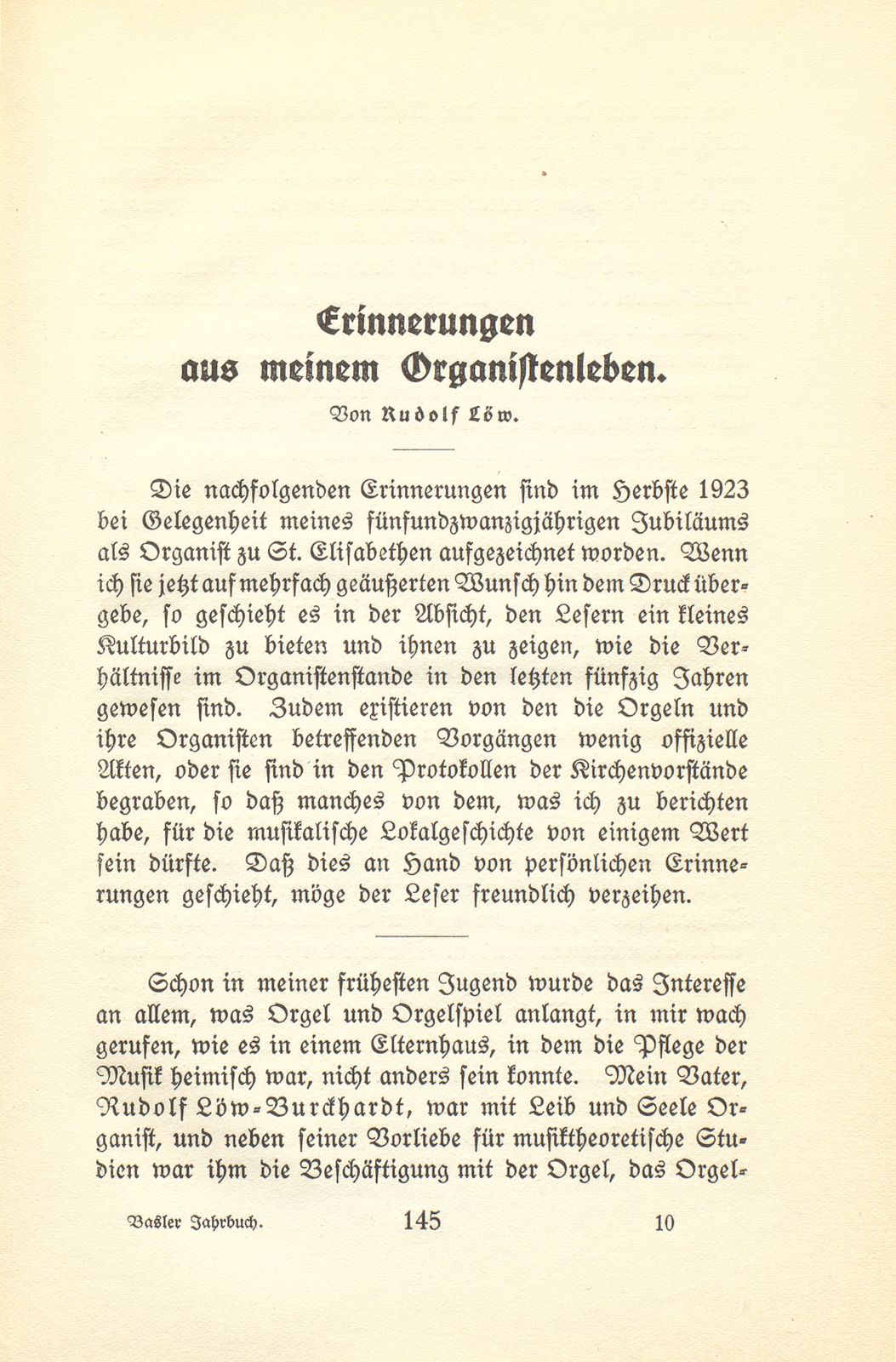 Erinnerungen aus meinem Organistenleben – Seite 1