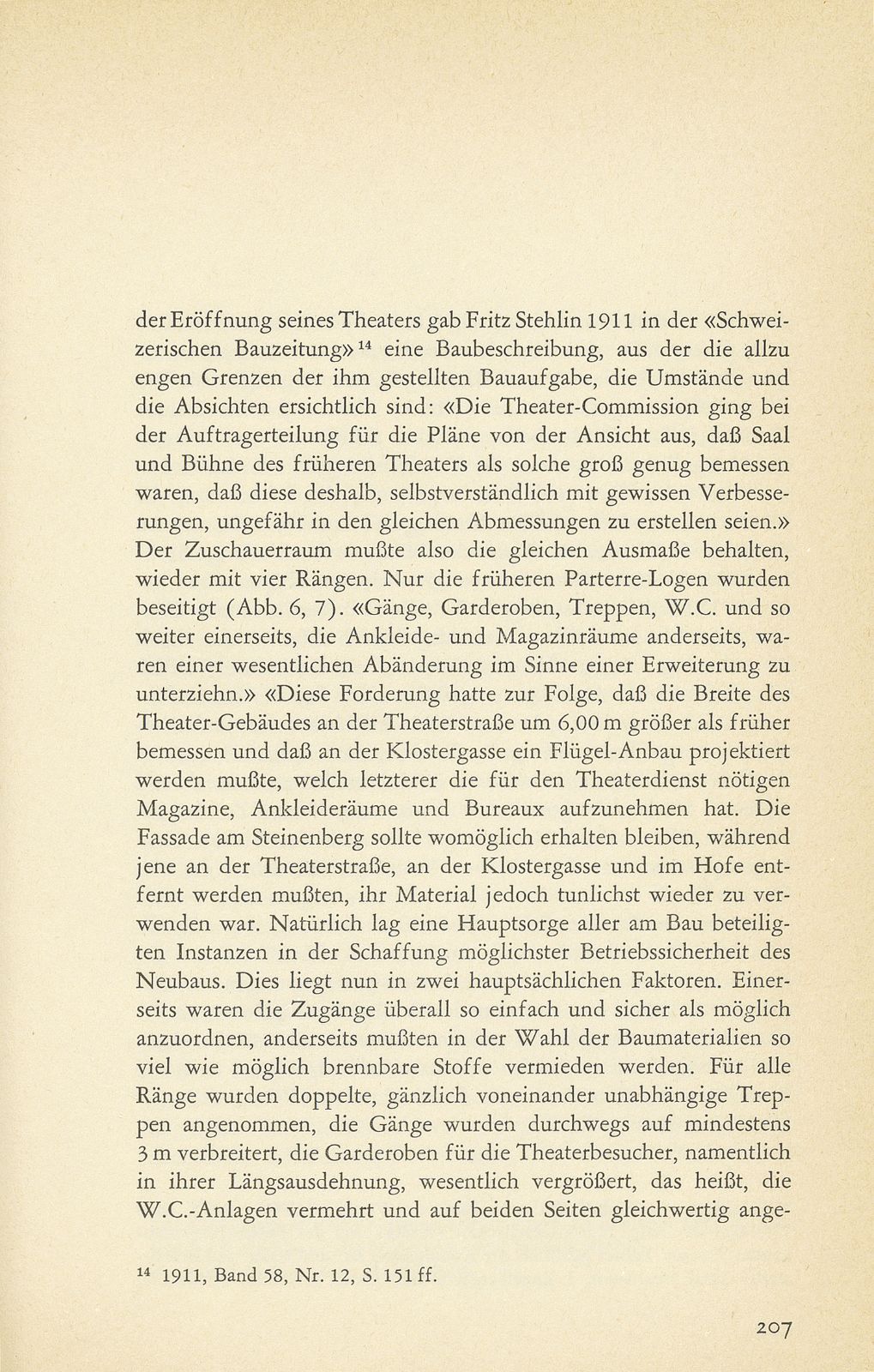 Aus der Baugeschichte des jetzigen Basler Stadttheaters. (Im Hinblick auf den im Entstehen begriffenen Neubau) – Seite 20