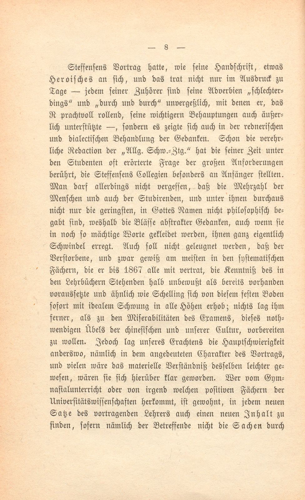 Erinnerungen an Karl Steffensen, Professor der Philosophie – Seite 8