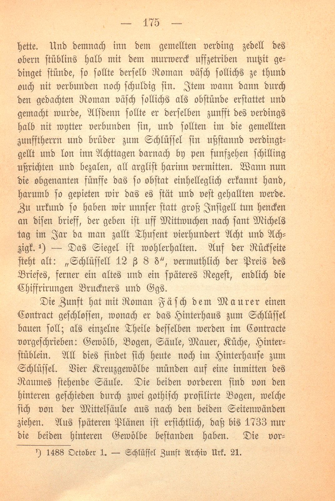 Der Neubau des Zunfthauses zum Schlüssel durch Roman Fäsch 1485-1488 – Seite 6