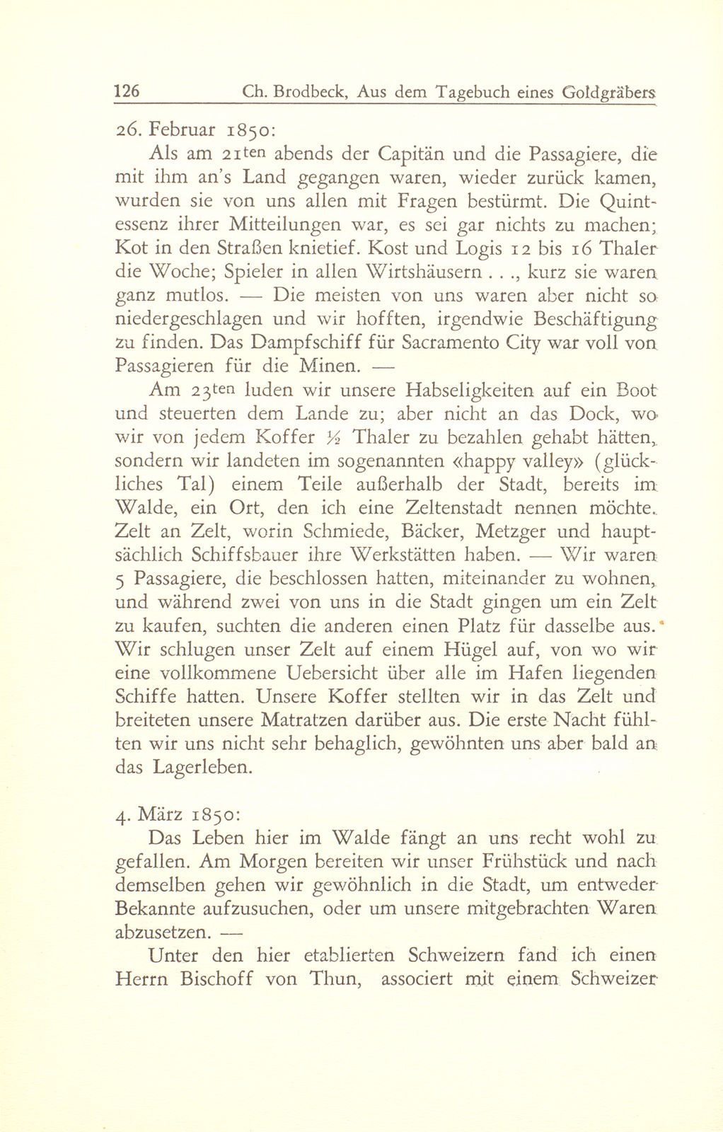 Aus dem Tagebuch eines Goldgräbers in Kalifornien [J. Chr. Brodbeck] – Seite 5