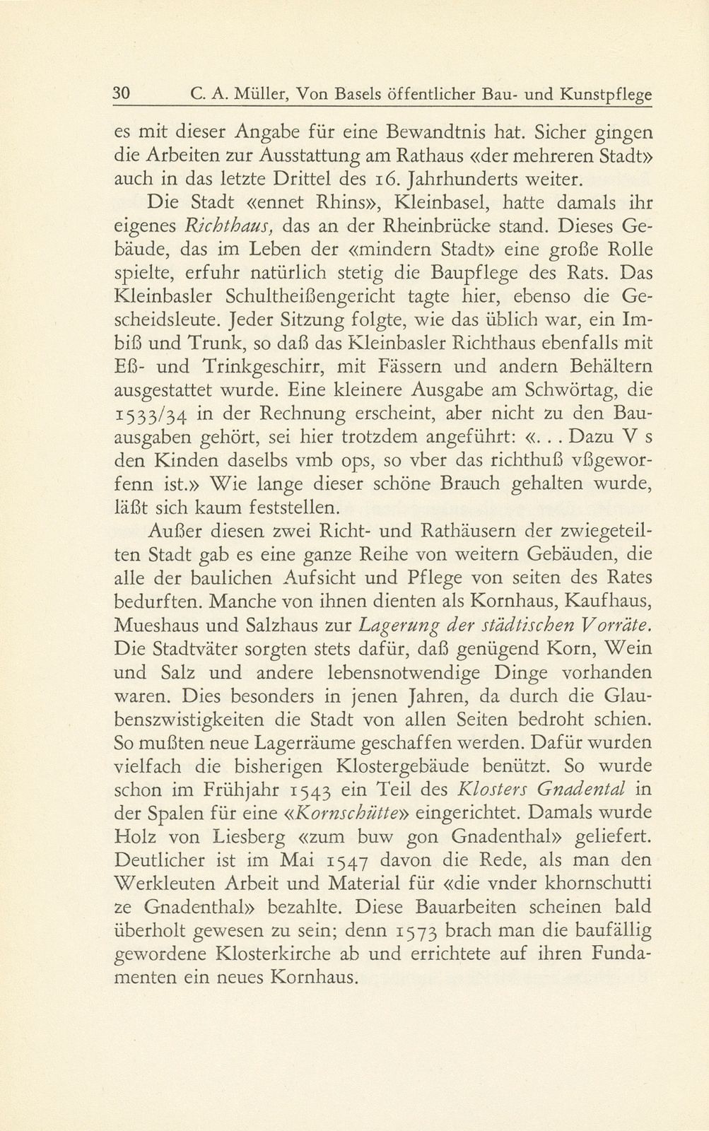 Von Basels öffentlicher Bau- und Kunstpflege in den Jahrzehnten nach der Reformation 1529-1560 – Seite 10