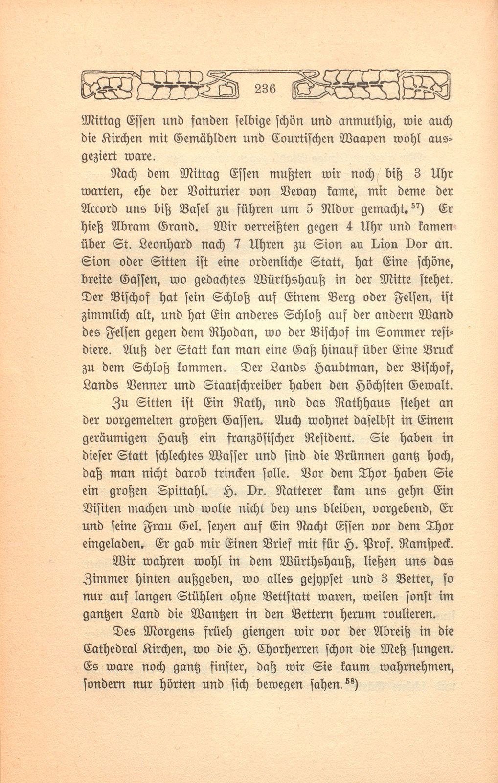 Beschreibung einer Badereise, die der Schultheiss von Liestal, Joh. David Hebdenstreit, anno 1775 mit seiner Frau nach Leuk gethan. (War damals 53 Jahre alt.) – Seite 23