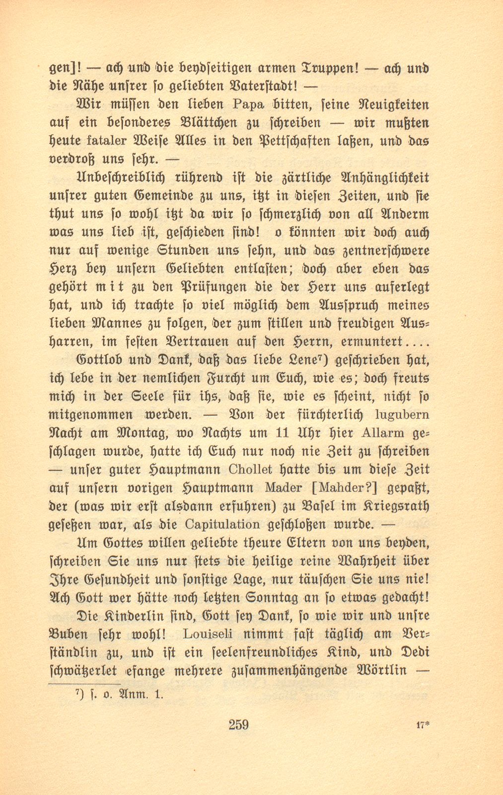 Hundertjährige Briefe einer Lausener Pfarrfrau [Susanna Maria Burckhardt-Schorndorf] – Seite 10