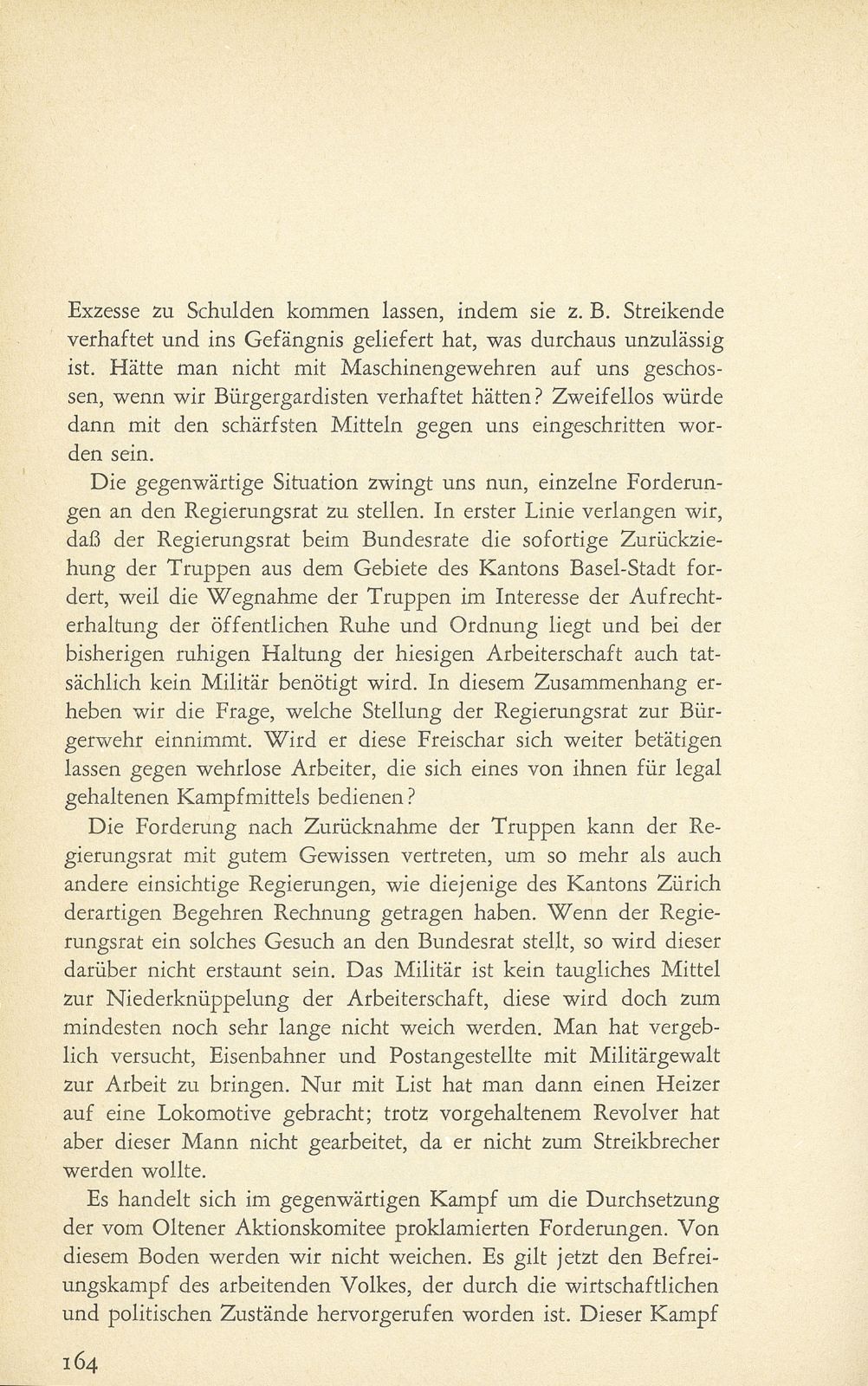 Aus den Protokollen des Basler Regierungsrates zum Landesstreik 1918 – Seite 23