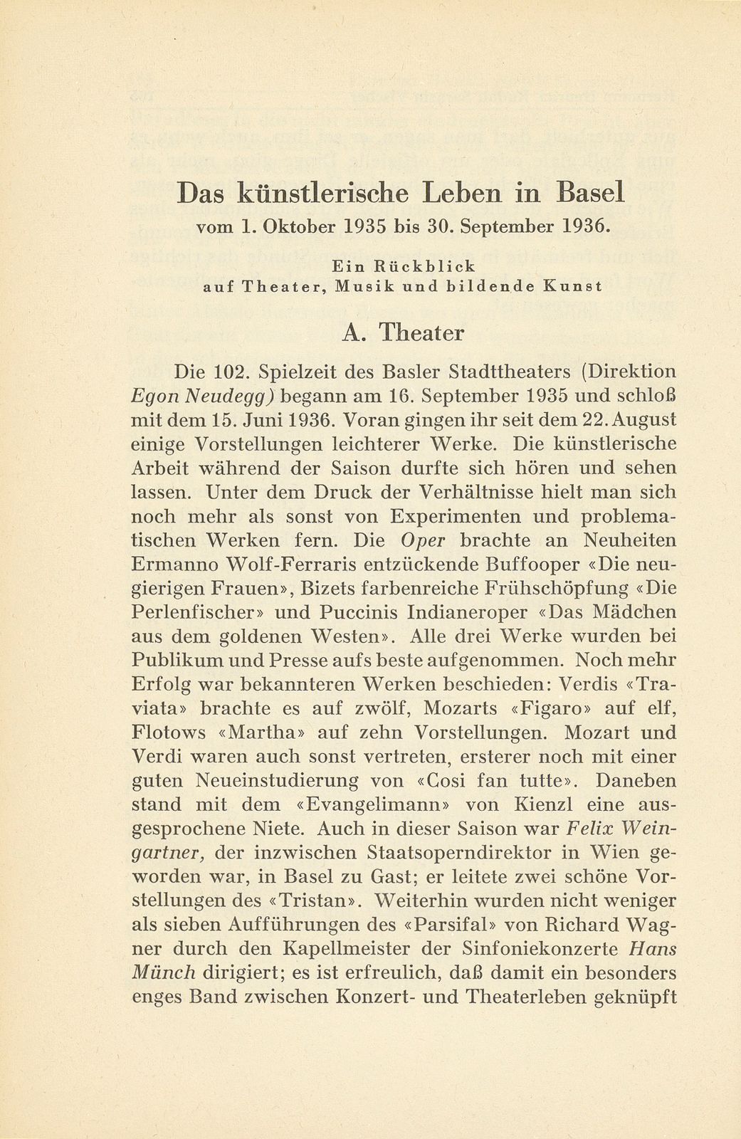 Das künstlerische Leben in Basel vom 1. Oktober 1935 bis 30. September 1936 – Seite 1