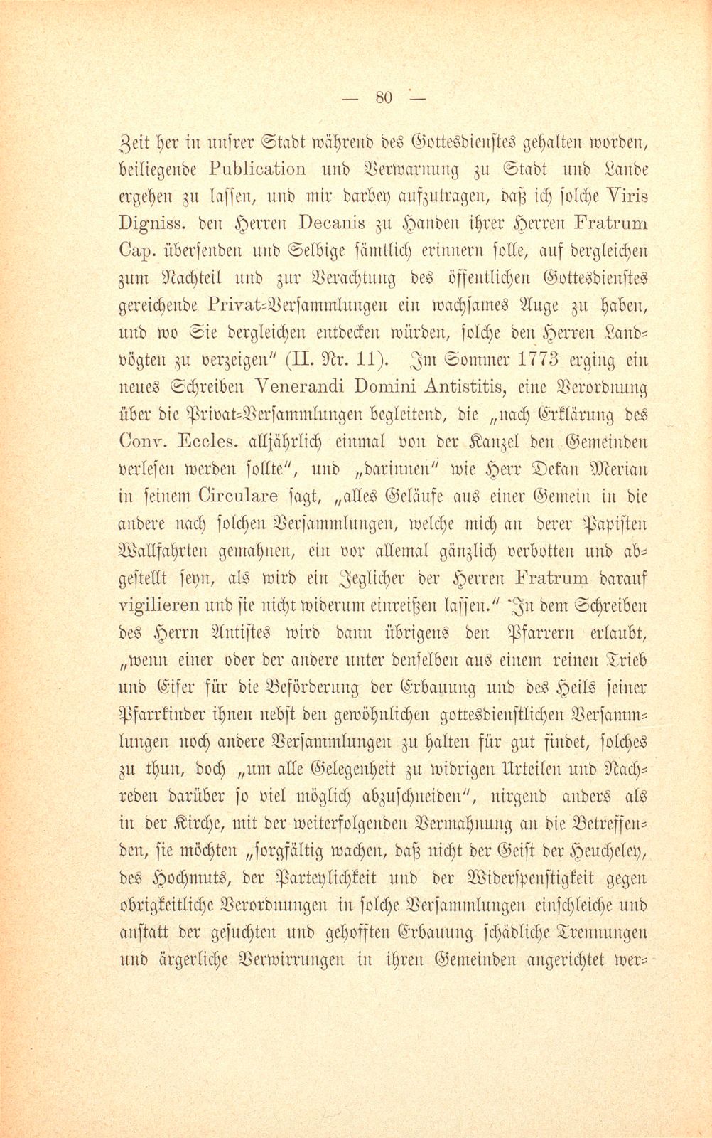 M. Johann Jakob Huber, weil. Pfarrer und Dekan in Sissach und seine Sammlungen zur Geschichte der Stadt und Landschaft Basel – Seite 6