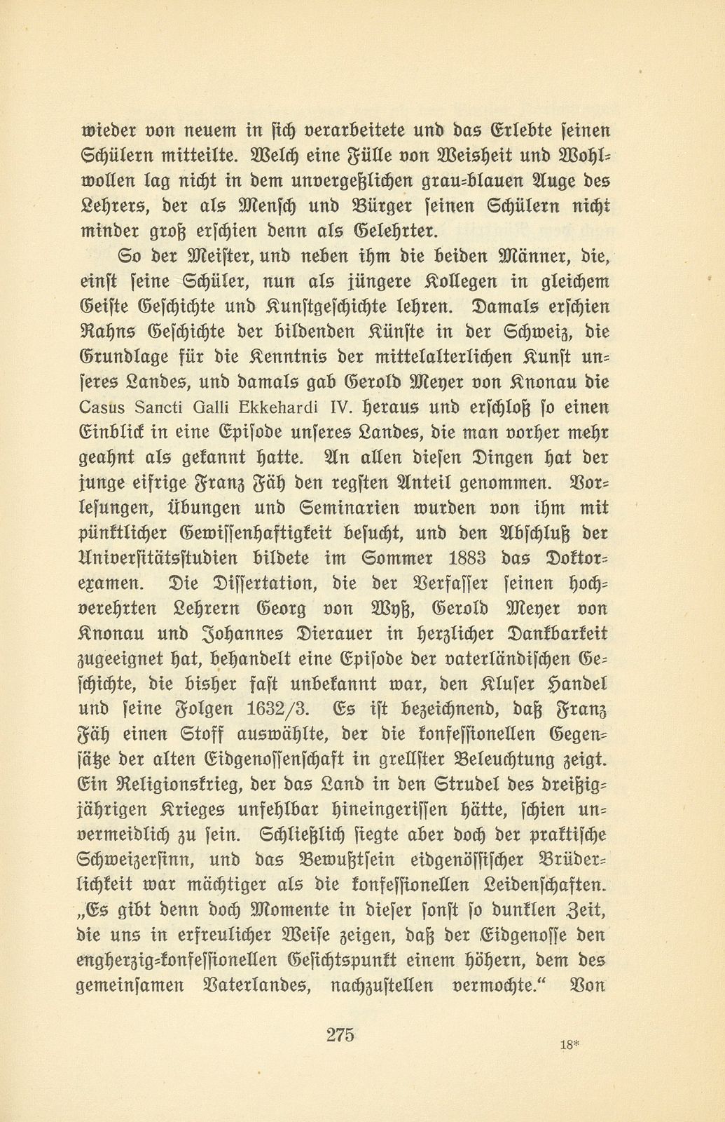 Zur Erinnerung an zwei Basler Schulmänner und Historiker [J.W. Hess und Dr. F. Fäh] – Seite 9