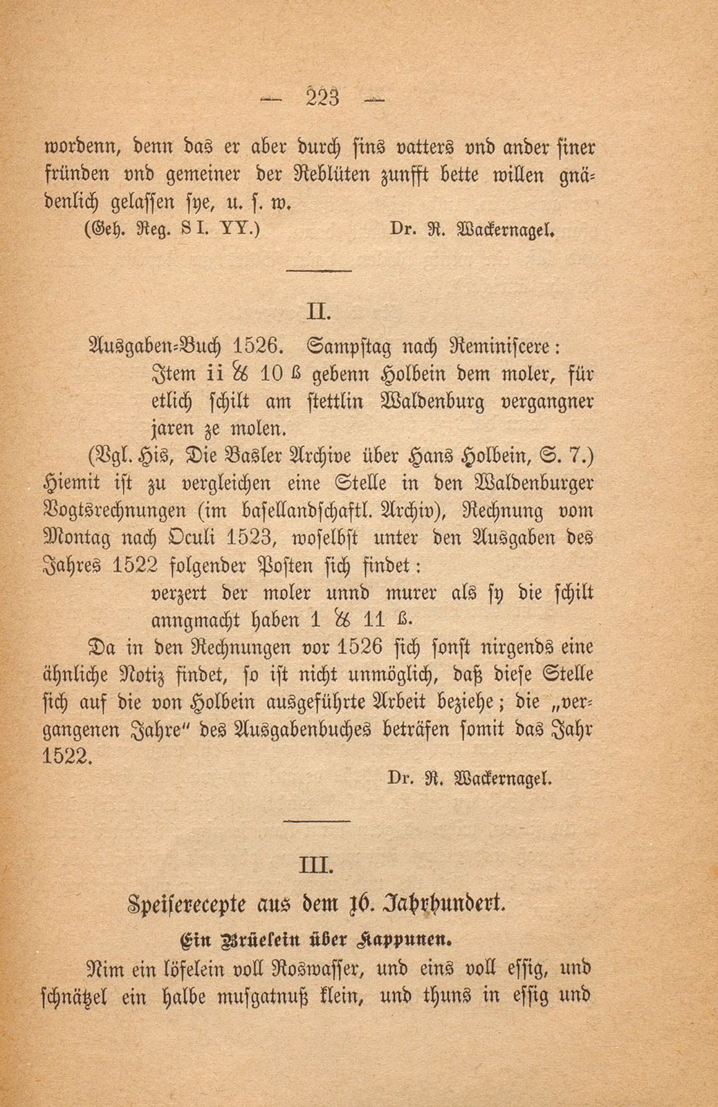 Miszellen. Eine Notiz zum Leben Holbeins – Seite 1