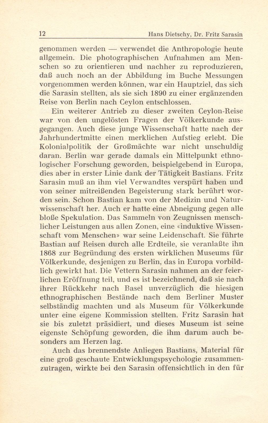 Dr. phil. Dr. h.c. Fritz Sarasin 3. Dezember 1859 bis 23. März 1942 – Seite 6