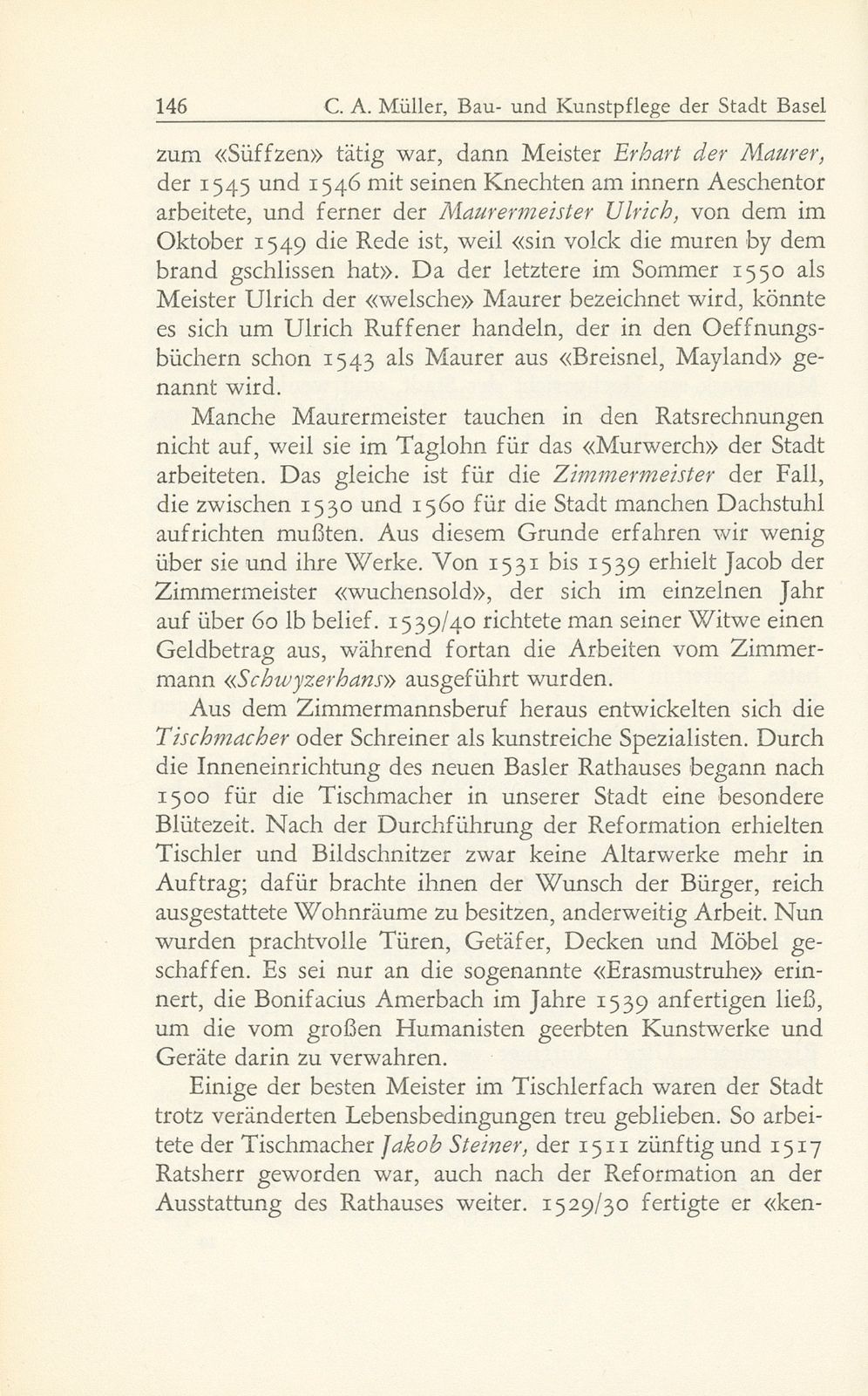 Bau- und Kunstpflege der Stadt Basel im Zeitalter der Reformation, 1529-1560 – Seite 14