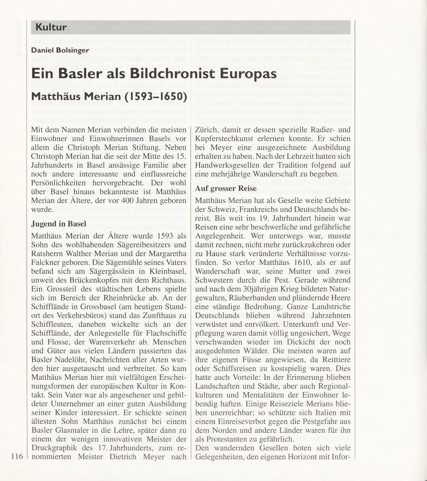 Ein Basler als Bildchronist Europas – Seite 1