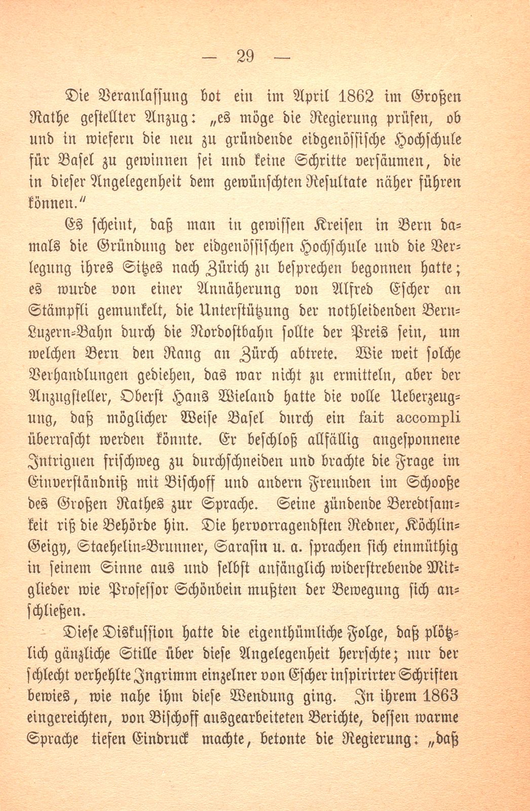 Erinnerungen an Carl Felix Burckhardt und Gottlieb Bischoff, Bürgermeister und Staatsschreiber zu Basel – Seite 29