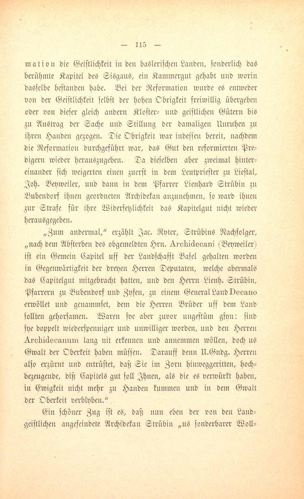 M. Johann Jakob Huber, weil. Pfarrer und Dekan in Sissach und seine Sammlungen zur Geschichte der Stadt und Landschaft Basel – Seite 41