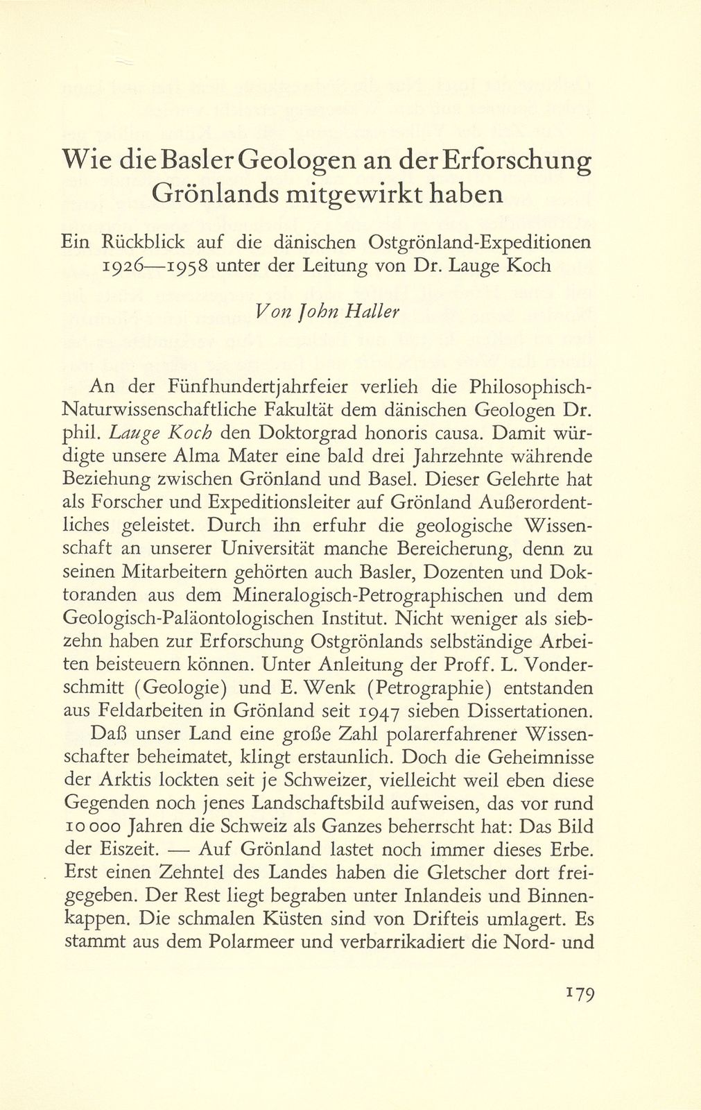 Wie die Basler Geologen an der Erforschung Grönlands mitgewirkt haben – Seite 1