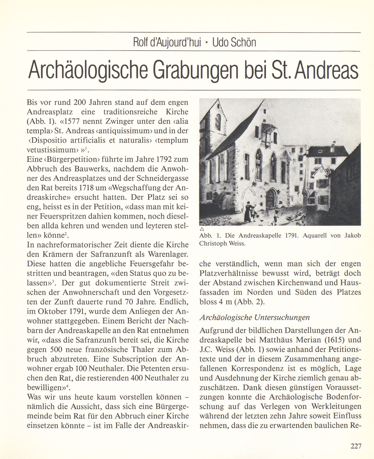 Archäologische Grabungen bei St. Andreas – Seite 1