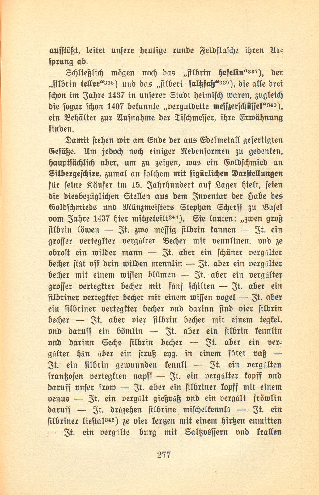 Der Basler Hausrat im Zeitalter der Spätgotik. (An Hand der schriftlichen Überlieferung.) – Seite 37