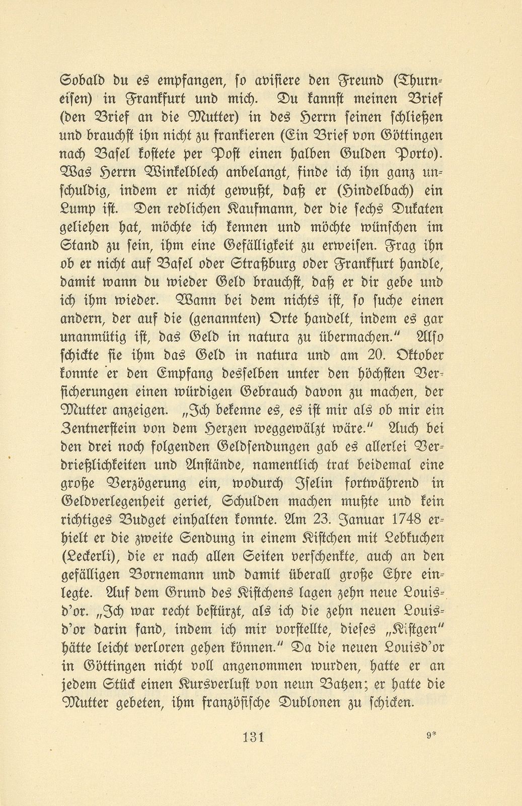 Isaak Iselin als Student in Göttingen (1747/48) – Seite 31