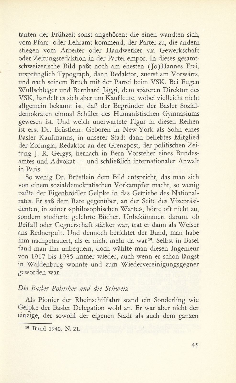 Vom Wandel der Basler Vertretung in der Bundesversammlung 1848-1919 – Seite 15