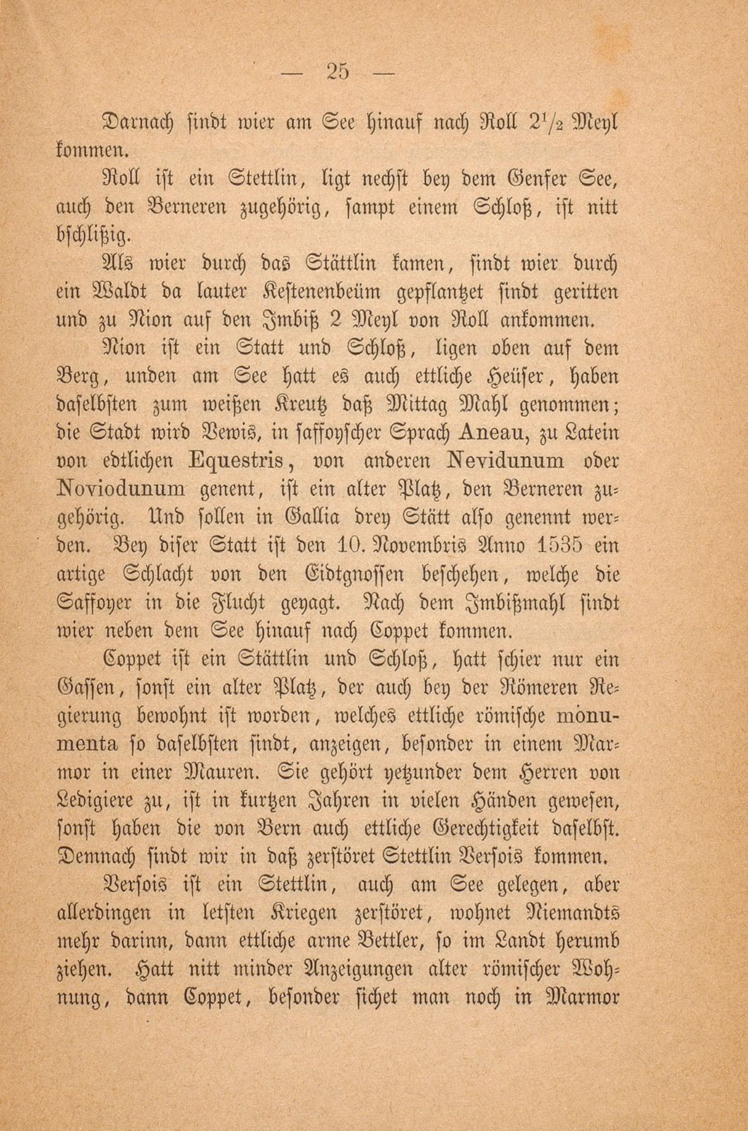 Beschreibung Thomä Platters Reyssen, die er von Basell auss in Franckreich gethan hatt anno 1595 – Seite 13