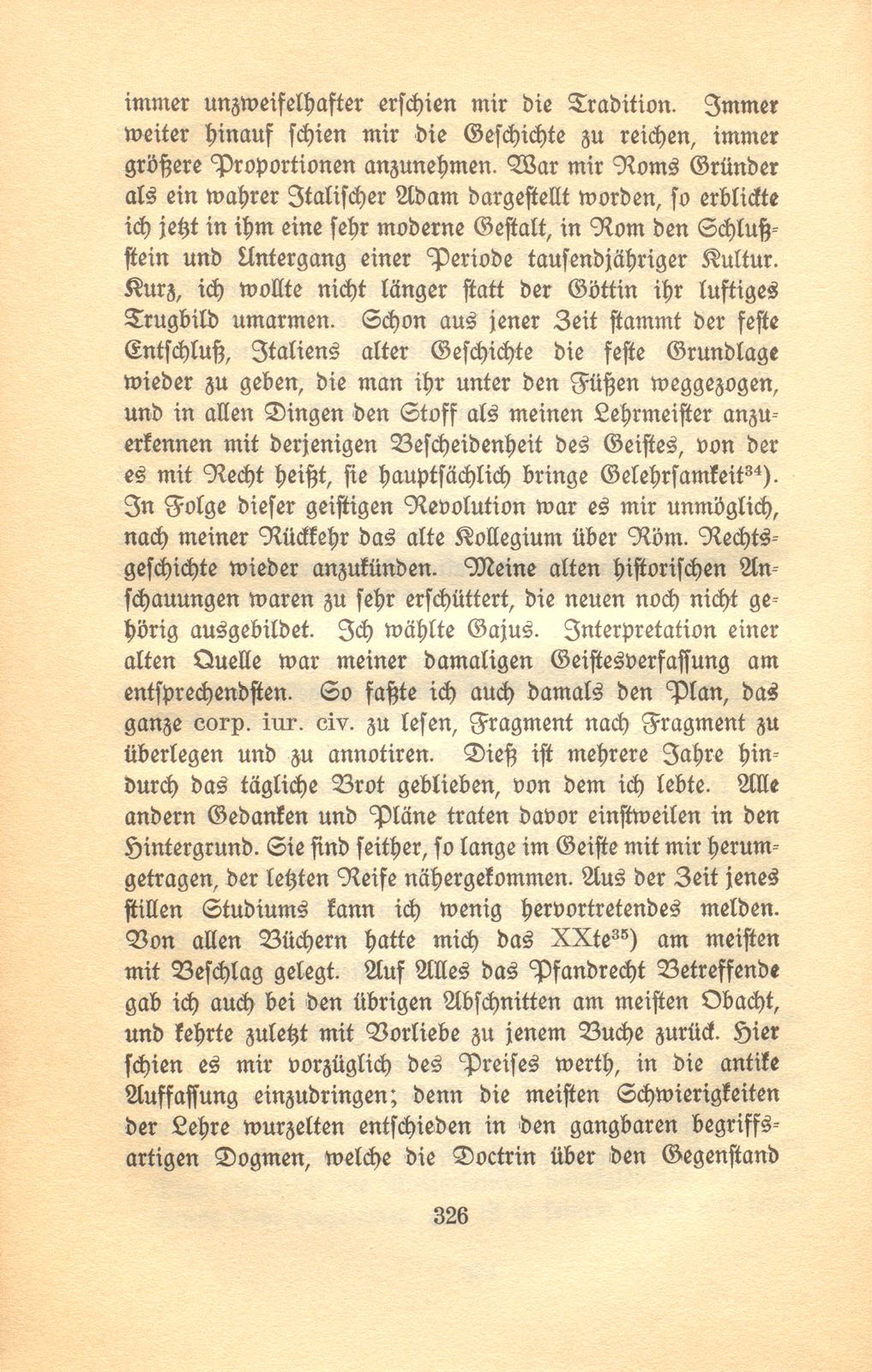 Autobiographische Aufzeichnungen von Prof. Johann Jakob Bachofen – Seite 34