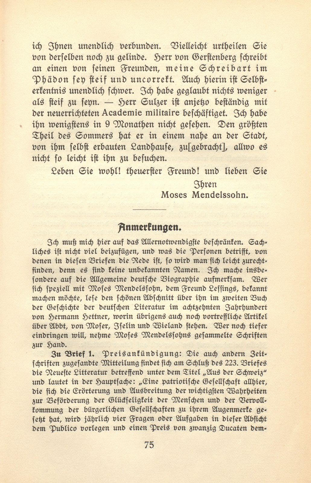 Brief Moses Mendelssohns an Isaak Iselin – Seite 22