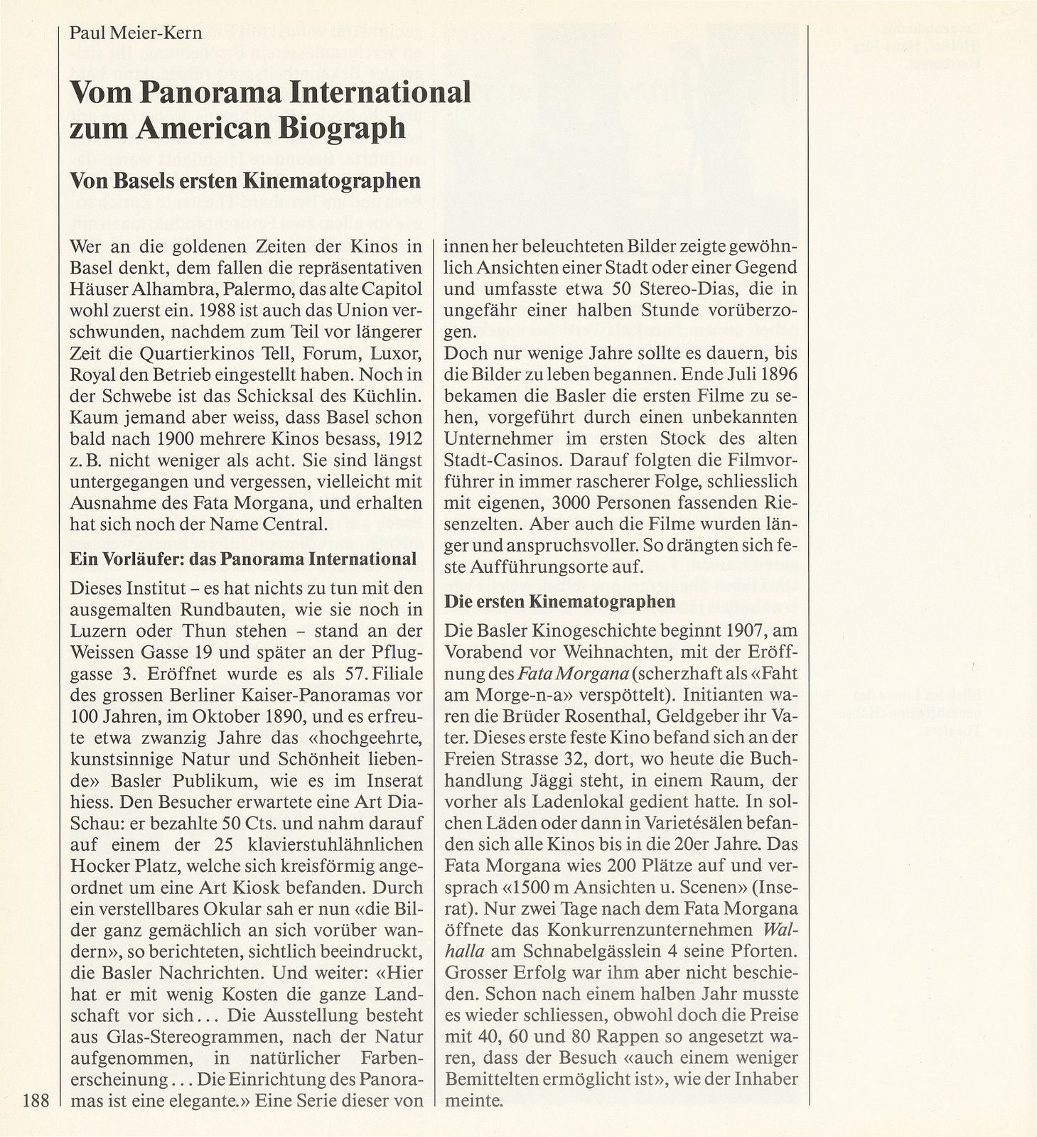 Vom Panorama International zum American Biograph – Seite 1