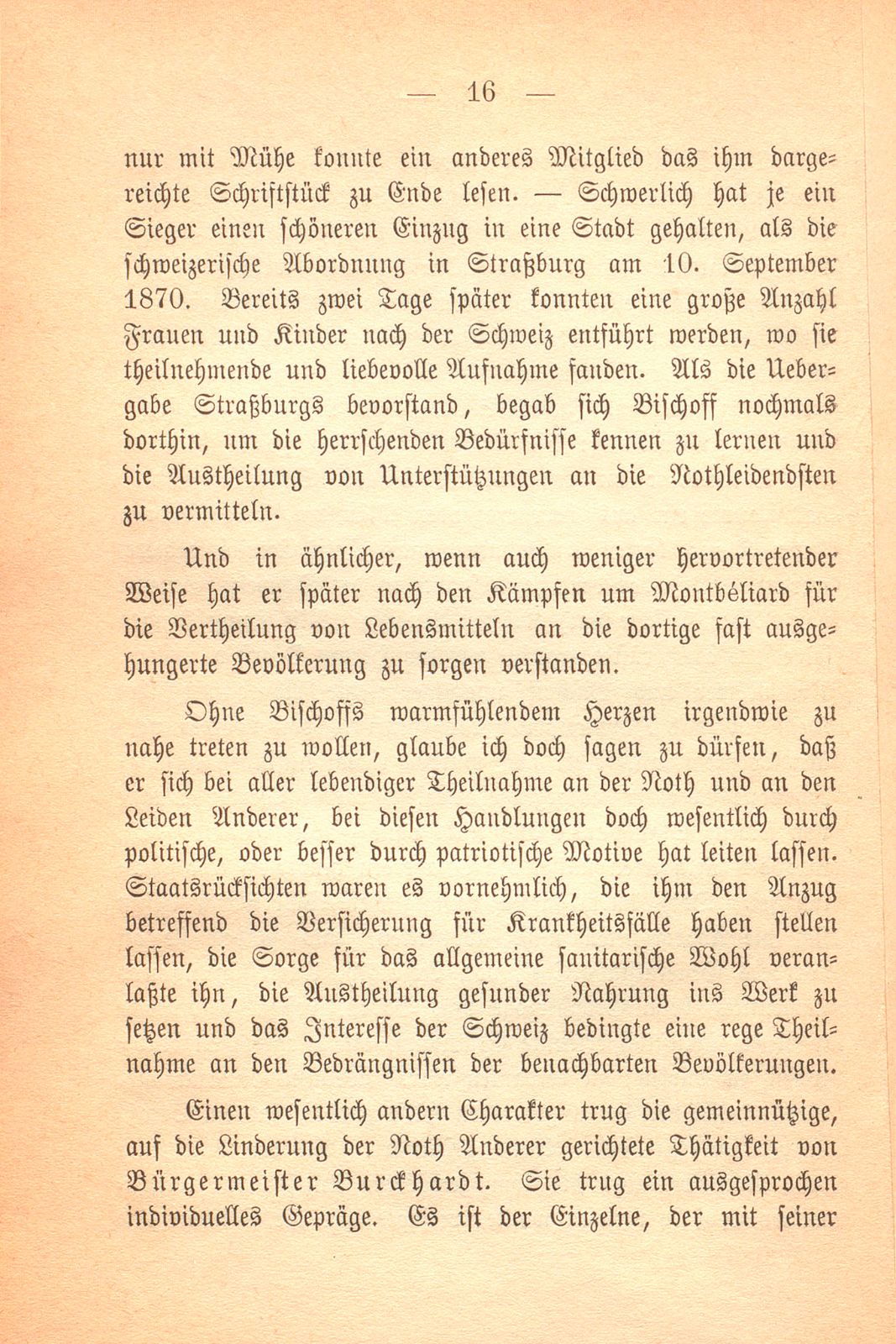 Erinnerungen an Carl Felix Burckhardt und Gottlieb Bischoff, Bürgermeister und Staatsschreiber zu Basel – Seite 16