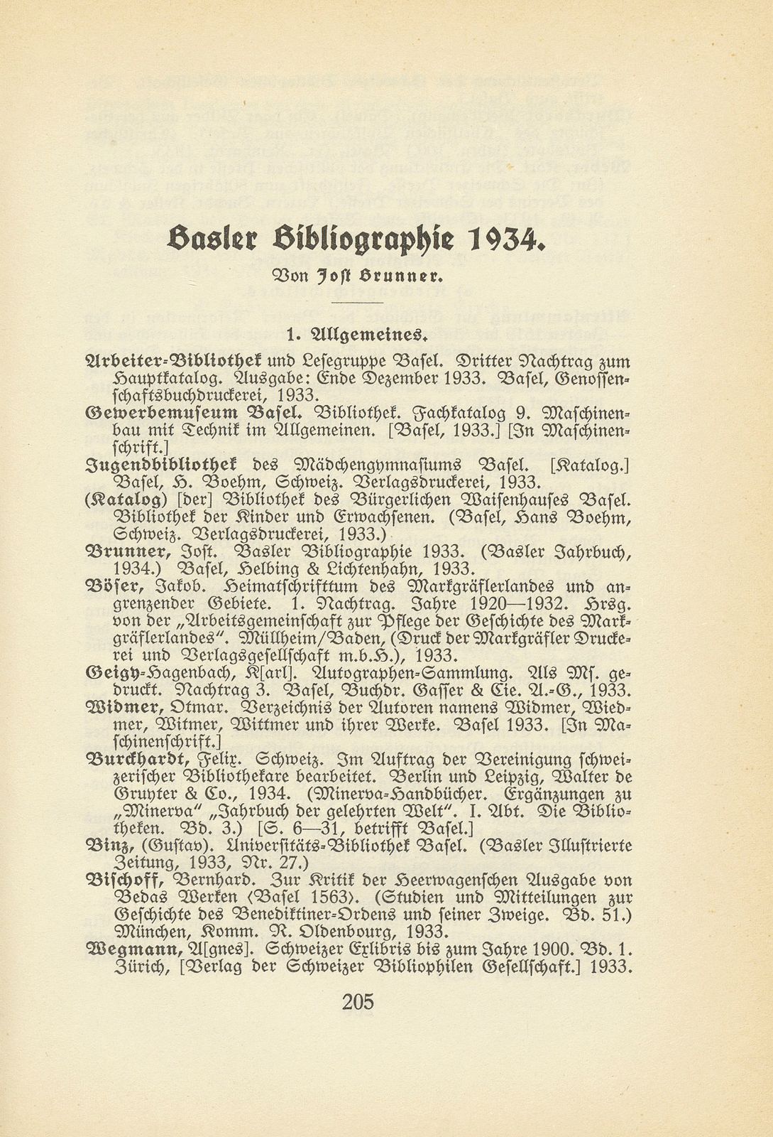 Basler Bibliographie 1934 – Seite 1