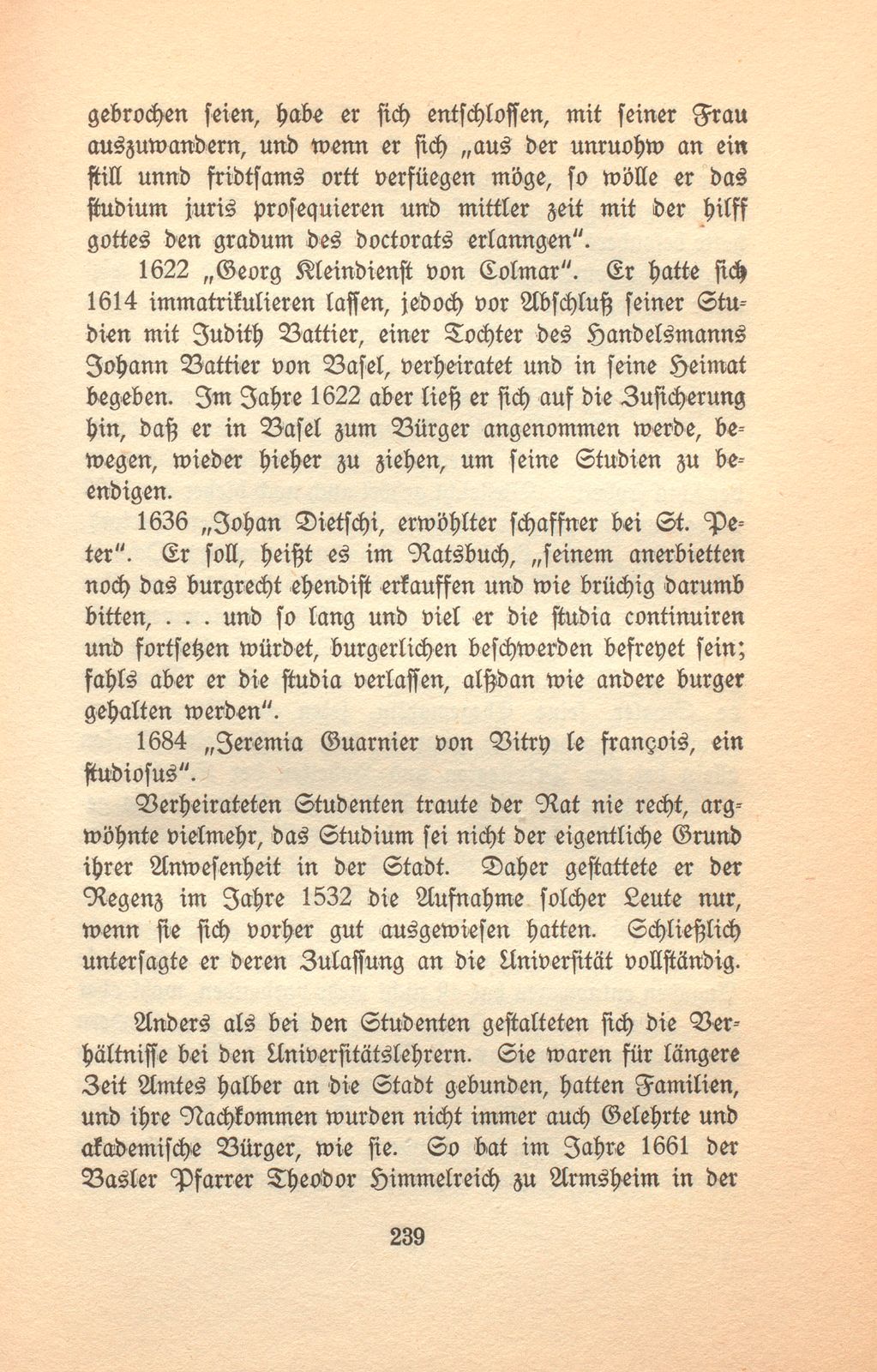 Vom Zuwachs der Basler Bürgerschaft aus der Universität bis zur Revolutionszeit – Seite 9