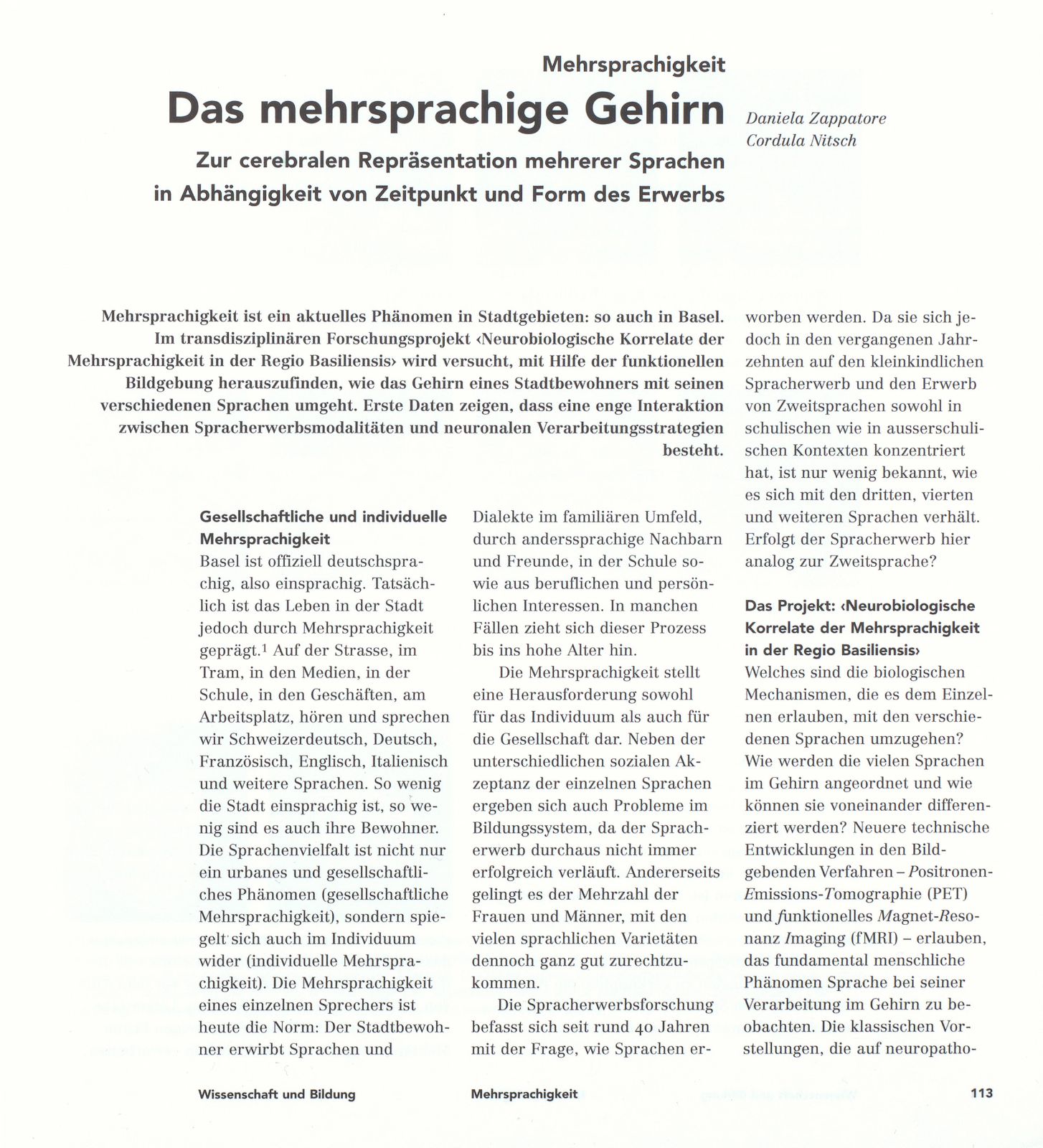 Das mehrsprachige Gehirn – Seite 1