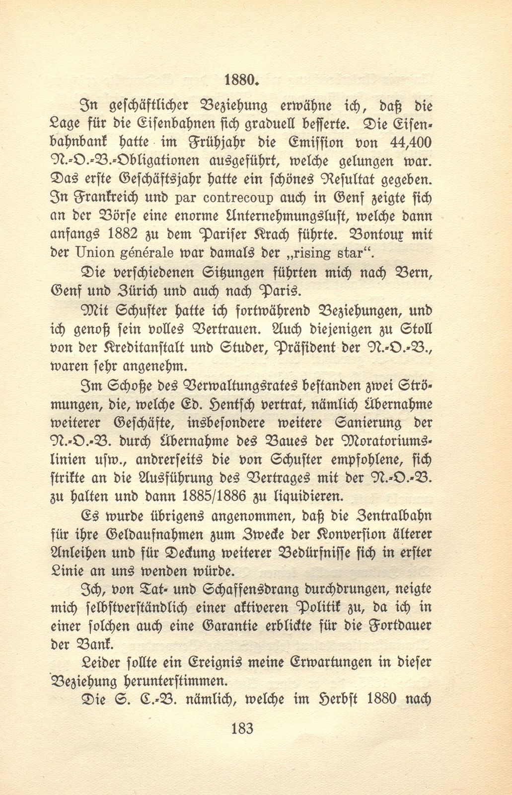 Von den Schweizer Bahnen und Banken in der kritischen Zeit der 1870er und der 1880er Jahre – Seite 39