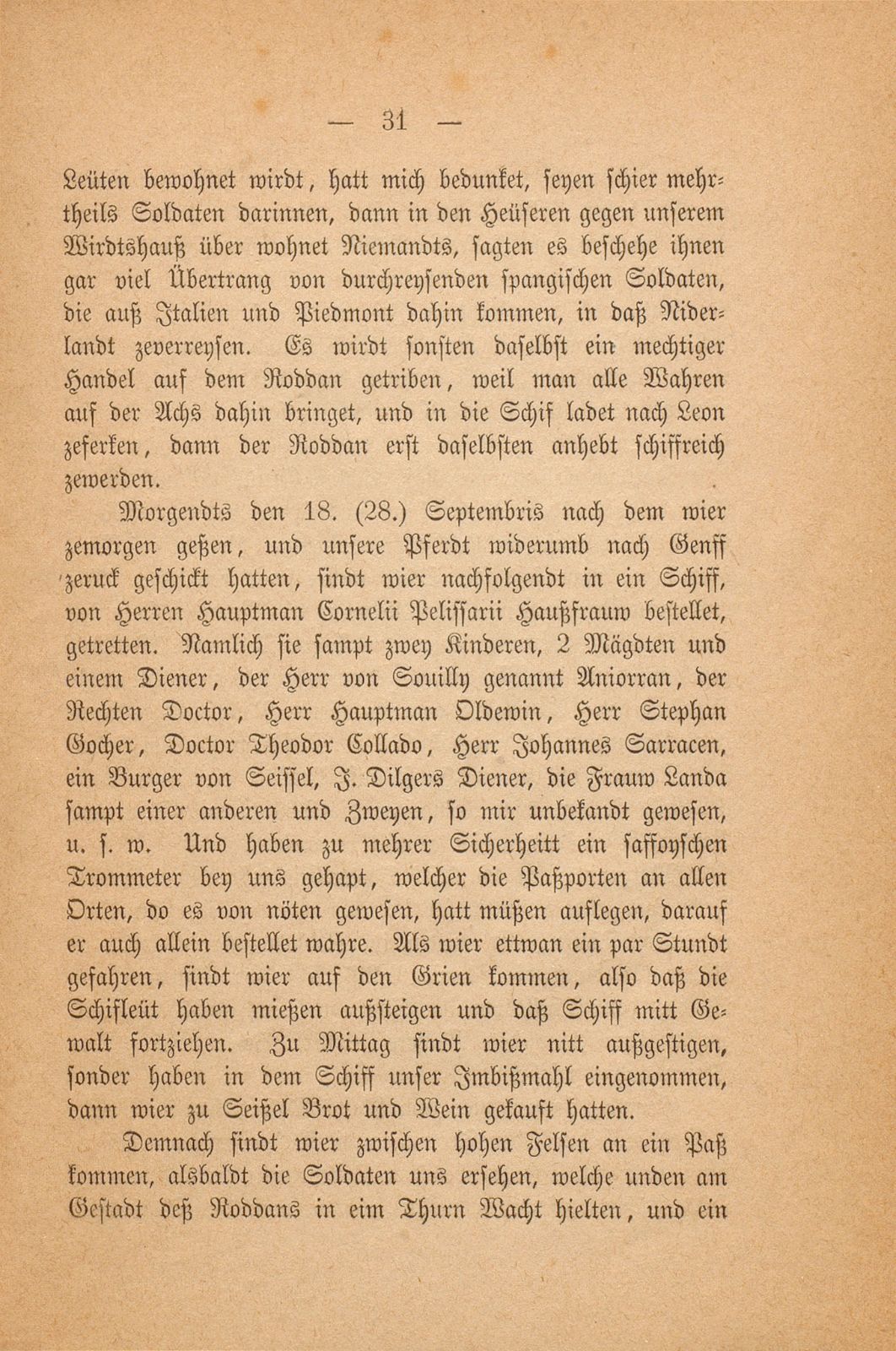 Beschreibung Thomä Platters Reyssen, die er von Basell auss in Franckreich gethan hatt anno 1595 – Seite 19