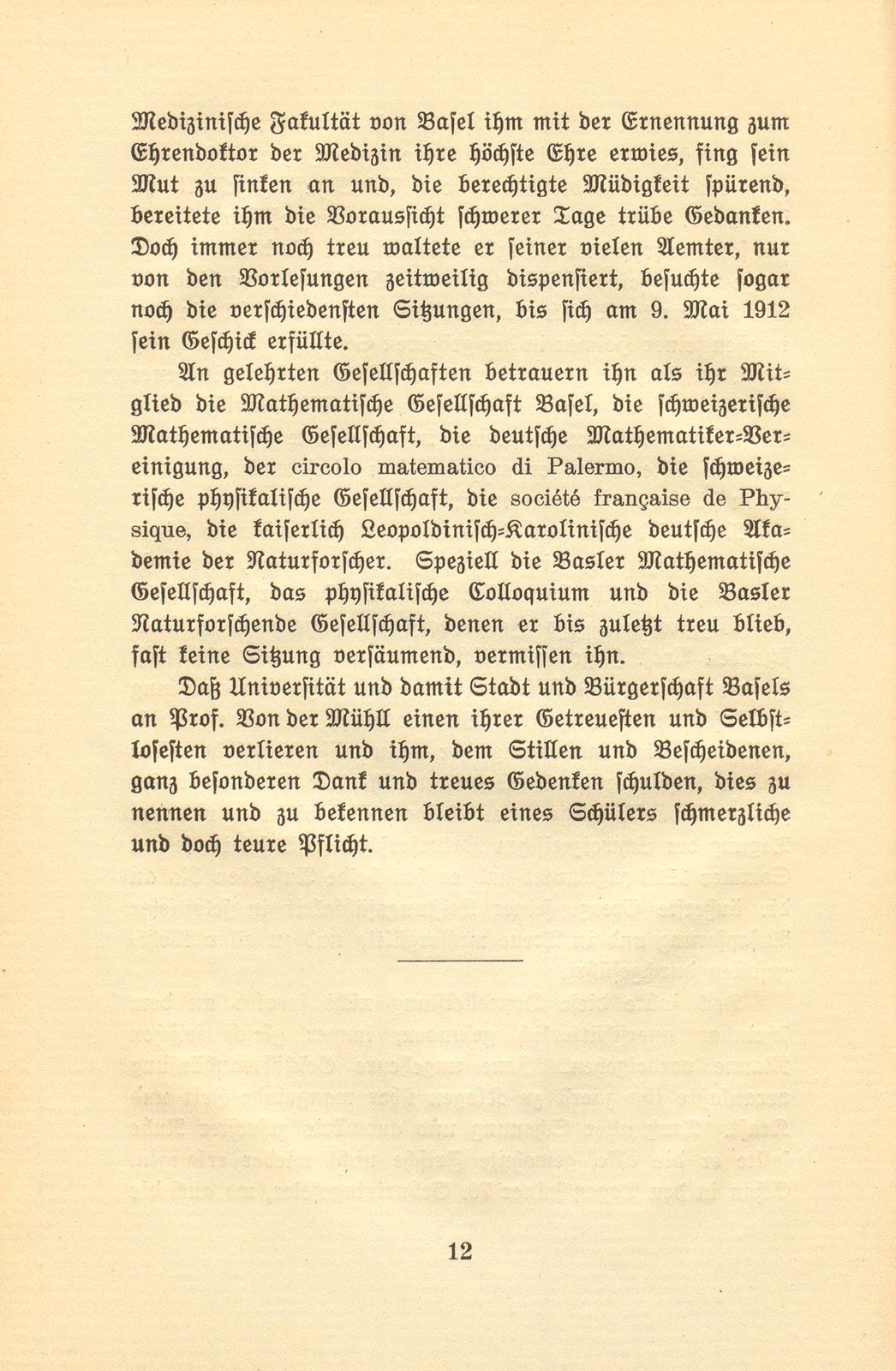 Prof. Dr. Karl Von der Mühll-His – Seite 12