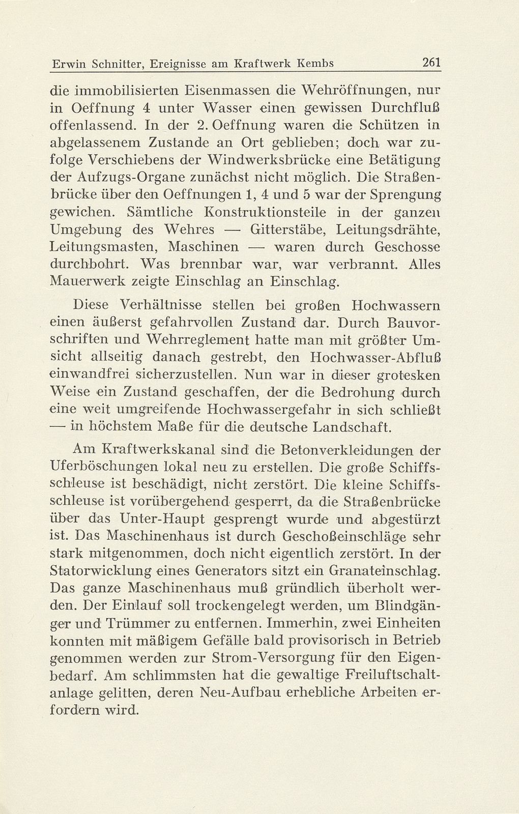 Zur Zeitgeschichte. Die Beeinflussung des Basler Hafens durch die Kriegsereignisse am Kraftwerk Kembs – Seite 5