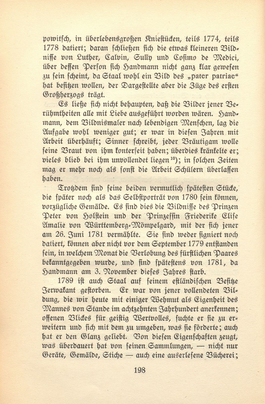 C.F. von Staal und Emanuel Handmann. (Nebst acht Briefen des Künstlers.) – Seite 4