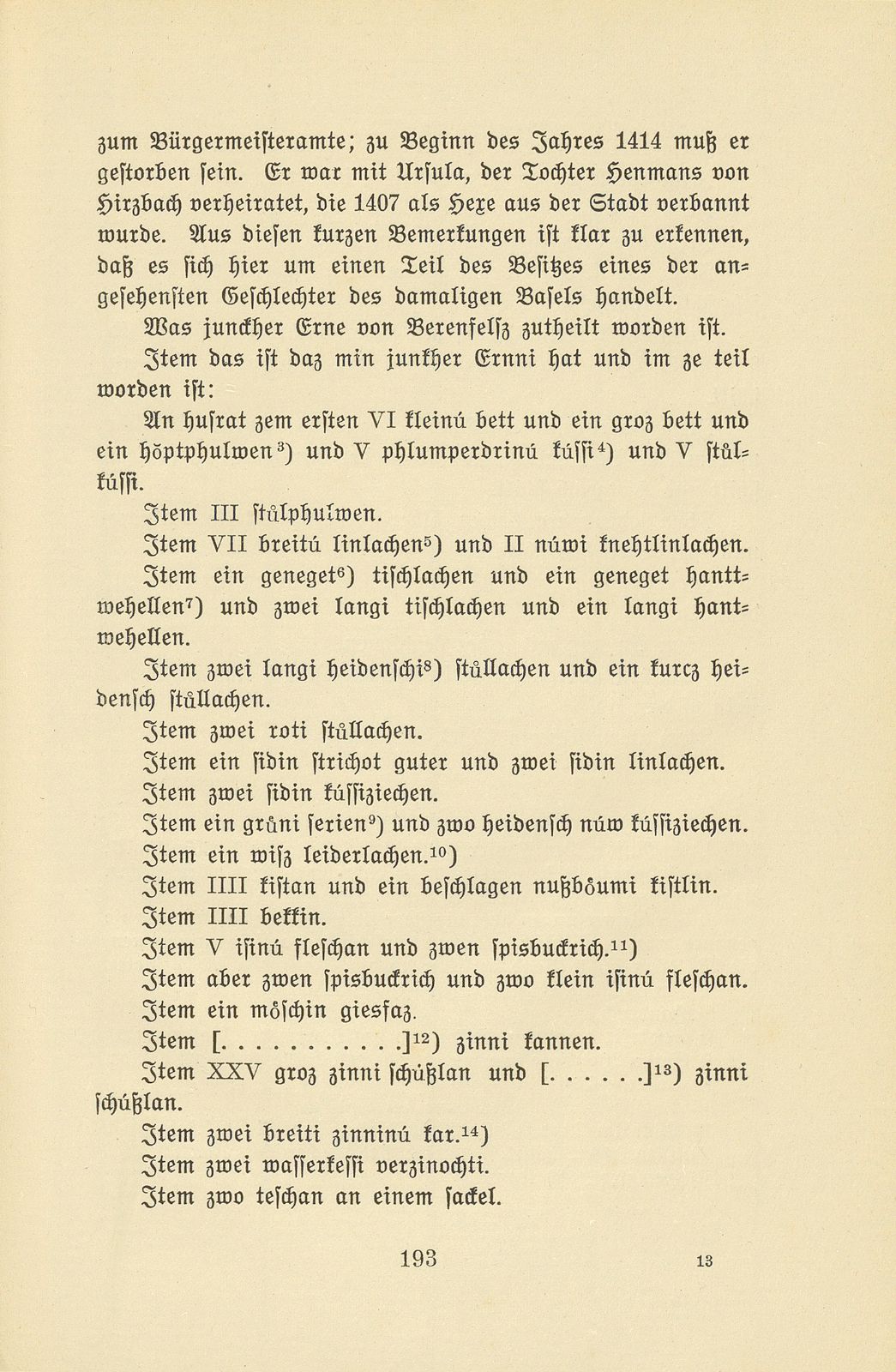 Miscelle: Ein Basler Hausratsverzeichnis aus dem 14. Jahrhundert – Seite 2