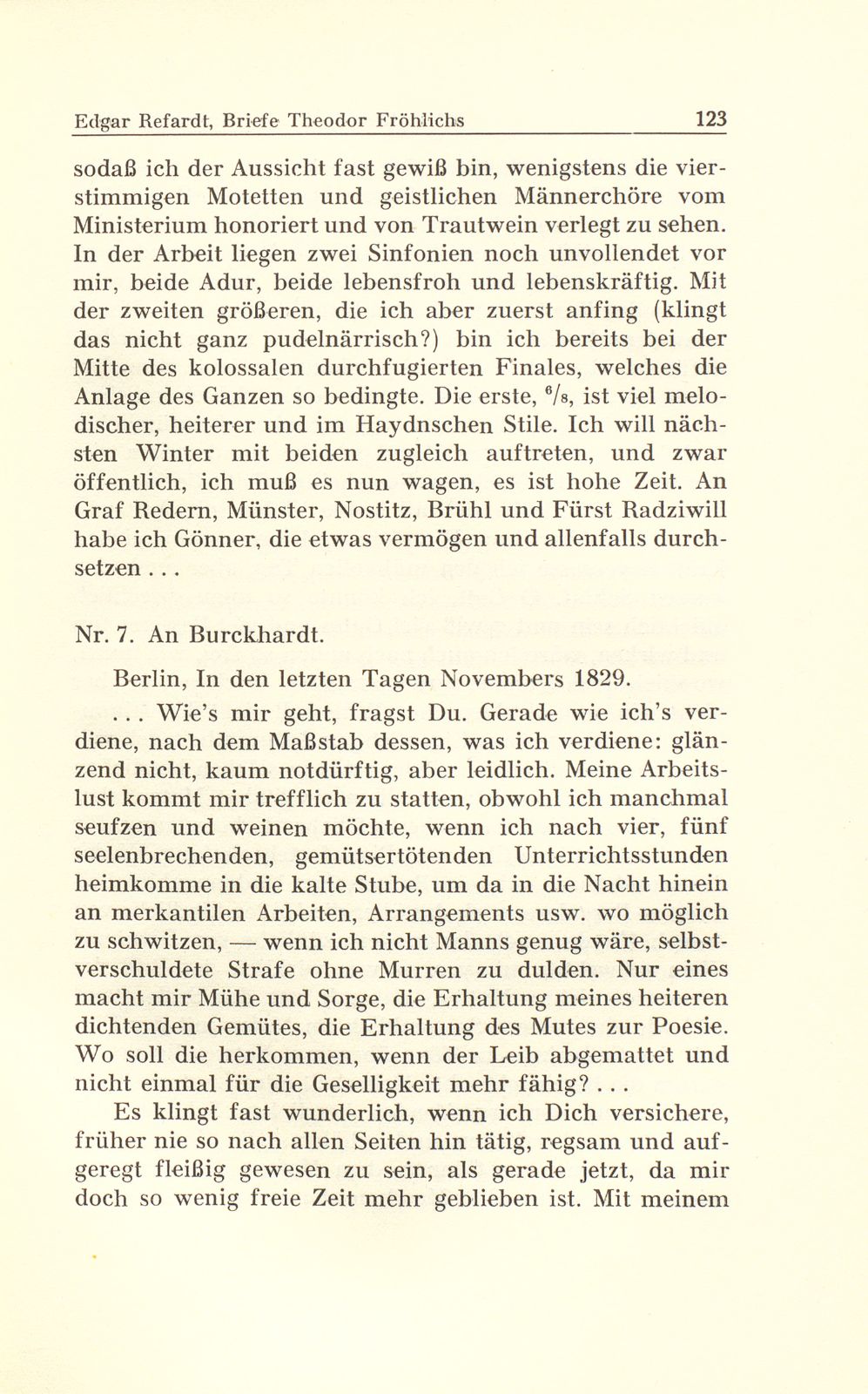 Aus Briefen Theodor Fröhlichs an Abel Burckhardt und Wilhelm Wackernagel – Seite 12