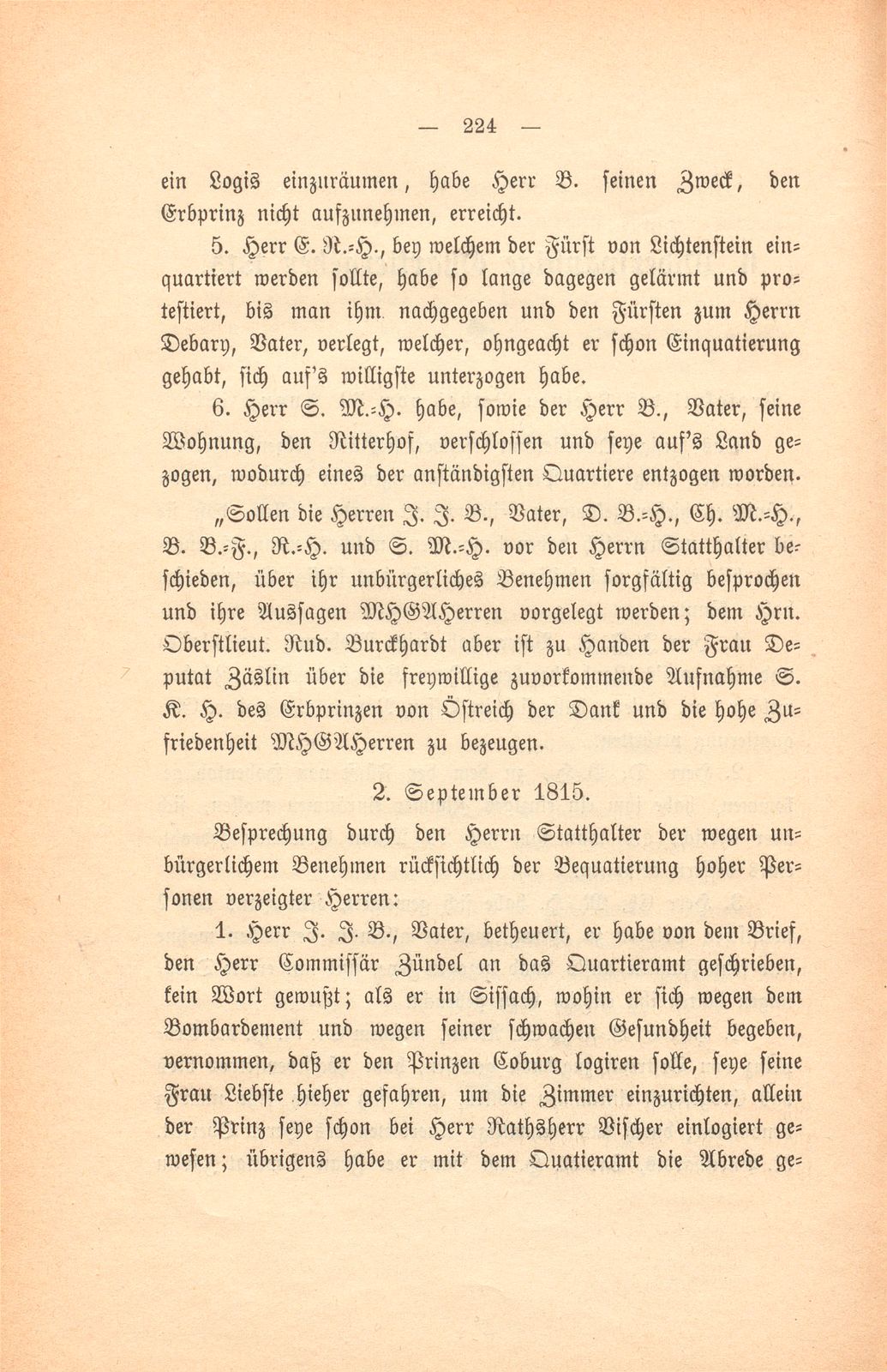 Miscellen: II. Widerspänstige Quartiergeber 1815 – Seite 2