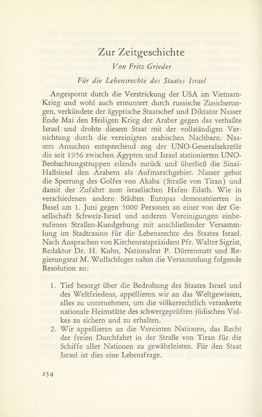 Zur Zeitgeschichte: Für die Lebensrechte des Staates Israel – Nach Beginn der Feindseligkeiten – Seite 1
