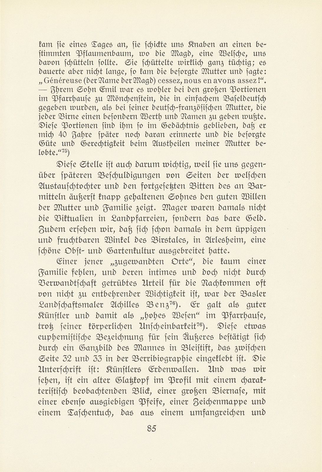 Melchior Berri. (Ein Beitrag zur Kultur des Spätklassizismus in Basel.) – Seite 27