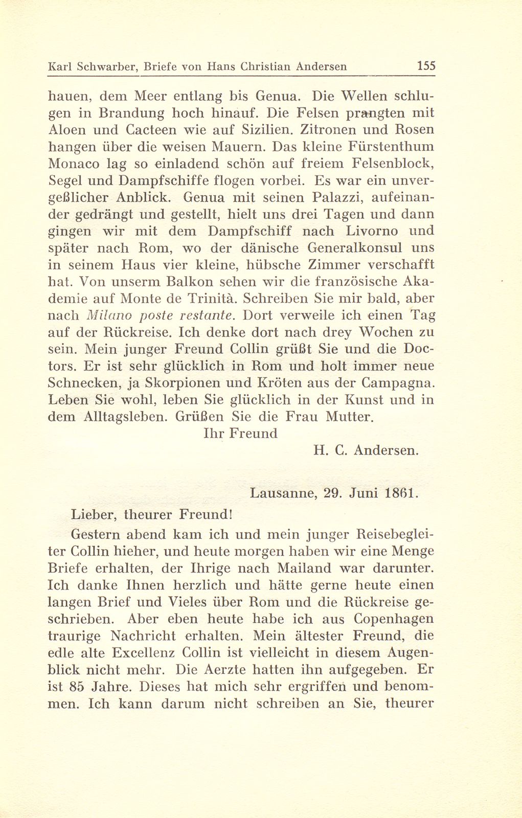 Briefe des Märchendichters Hans Christian Andersen an den Basler Kunstmaler Gustav Adolf Amberger – Seite 16