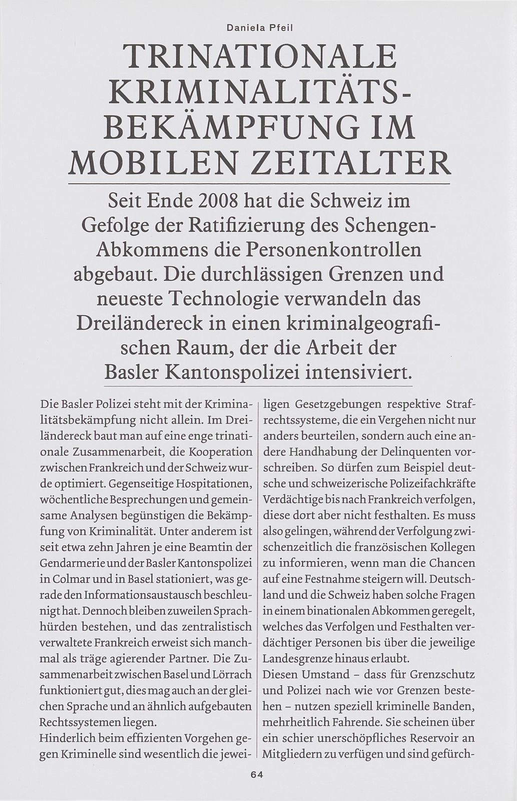 Trinationale Kriminalitätsbekämpfung im mobilen Zeitalter – Seite 1