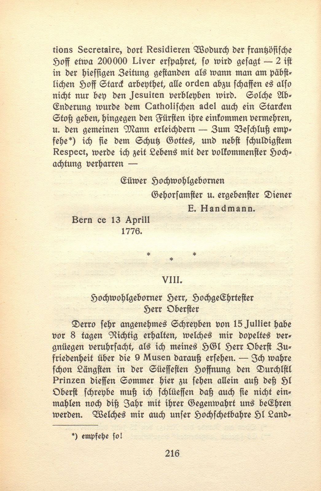 C.F. von Staal und Emanuel Handmann. (Nebst acht Briefen des Künstlers.) – Seite 22