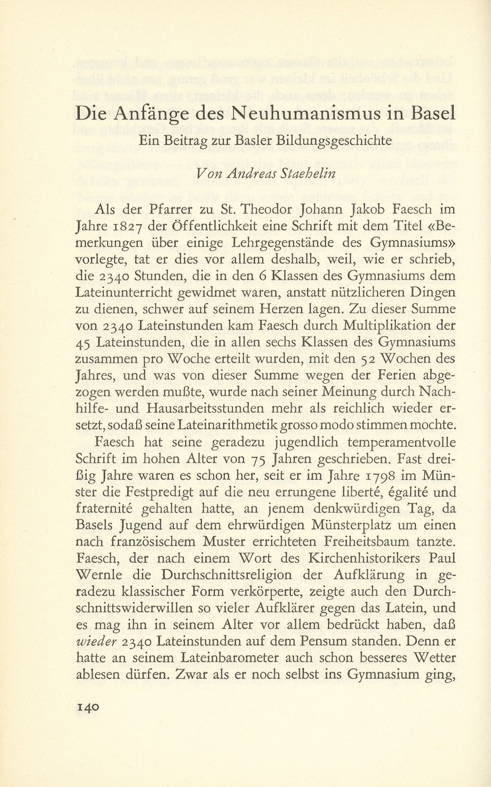 Die Anfänge des Neuhumanismus in Basel – Seite 1