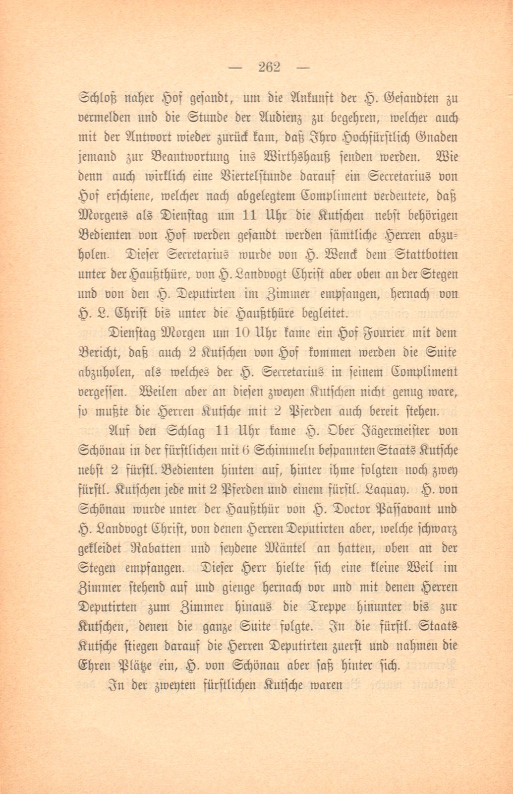 Miscellen: Beschreibung dessen so bey der von dem Stand Basel am 11. April 1763 abgeordneten Deputation an ihro Hochfürstlichen Gnaden Simon Nicolaus Graf von Froberg oder Montjoie erwehltem Bischoff von Basel vorgegangen – Seite 3