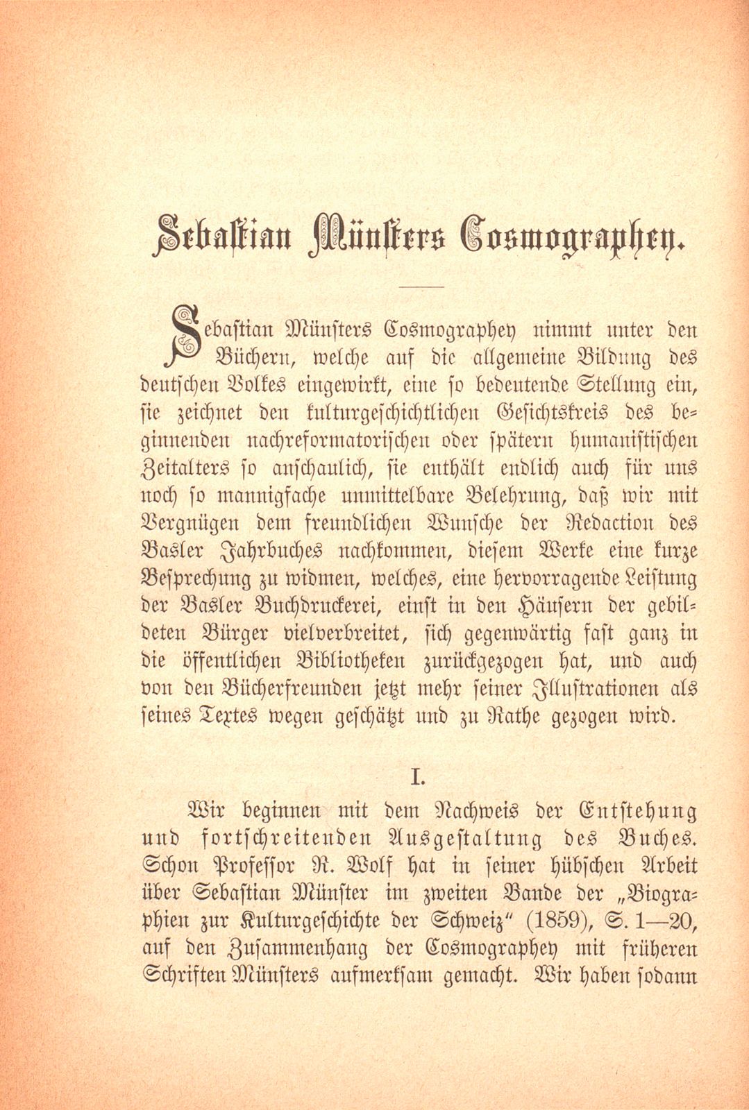 Sebastian Münsters Cosmographey – Seite 1