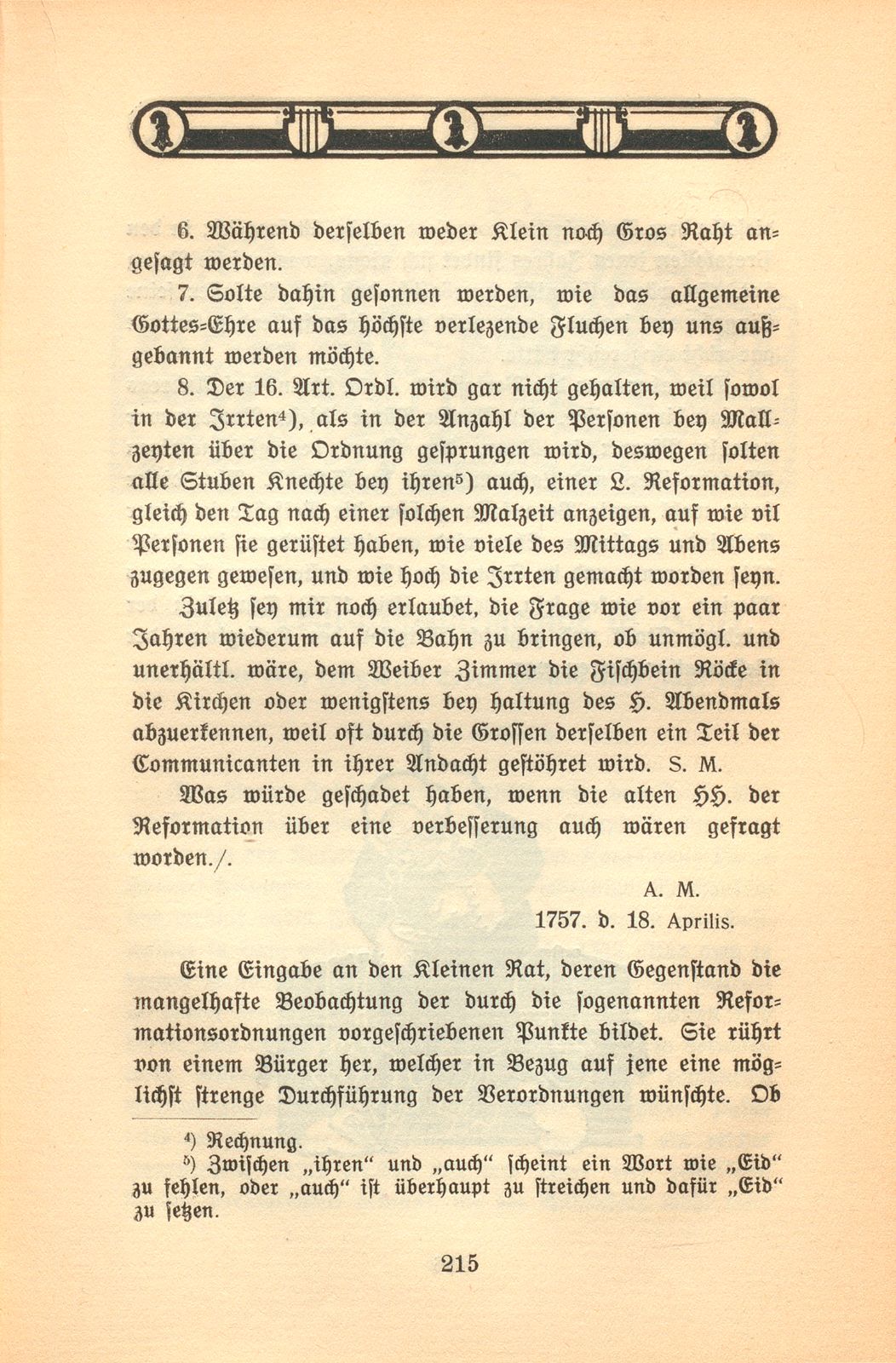 Miscellen: Eingabe betreffend mangelhafte Durchführung der Reformationsordnungen – Seite 3